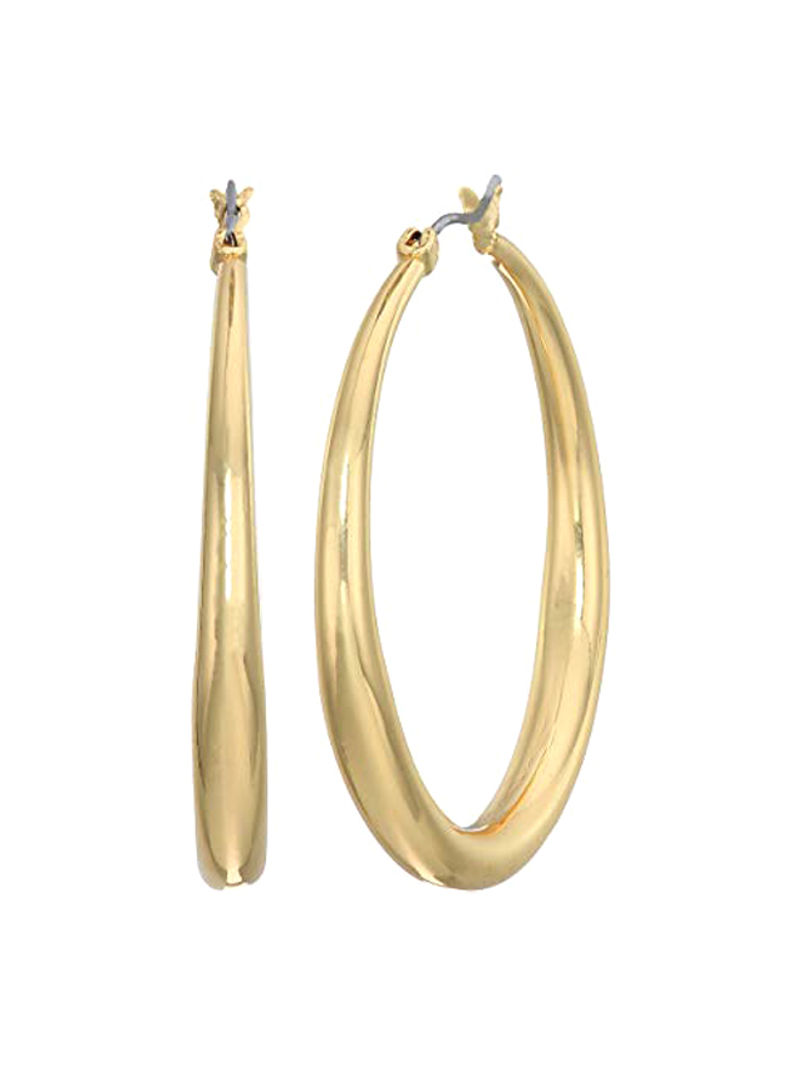 Brass Tapered Hoop Earrings