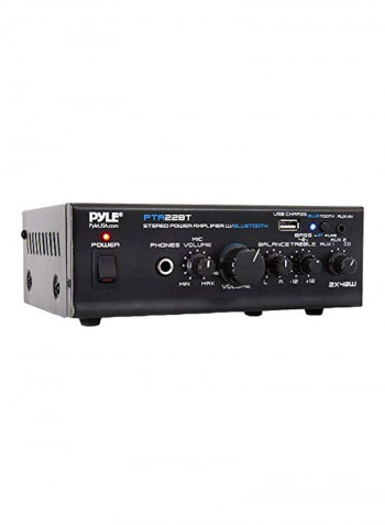 Compact Desktop Home Theater Stereo Amplifier Receiver PTA22BT Black