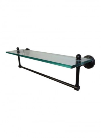 Orb Integrated Towel Bar Glass Shelf Brown/Clear 22x5inch