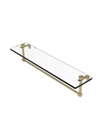 Towel Bar Glass Shelf Clear/Gold 22inch