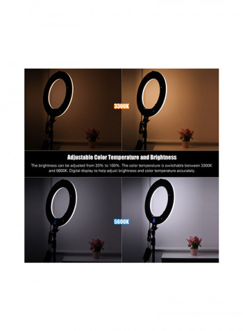 LED Ring Video Fill Light With Remote Control 45watts Black