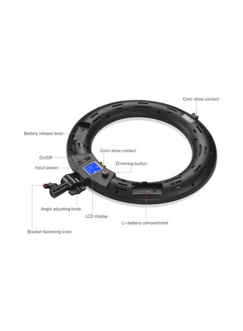 LED Ring Video Fill Light With Remote Control 45watts Black