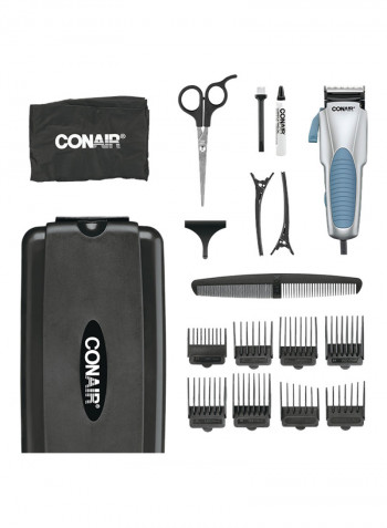 18-piece Haircut Kit with No Slip Grip Silver/Grey 4.5X2.8X10inch