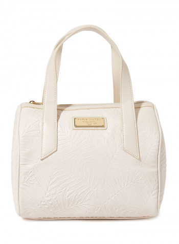 Portable Polyurethane Shoulder Bag Beige