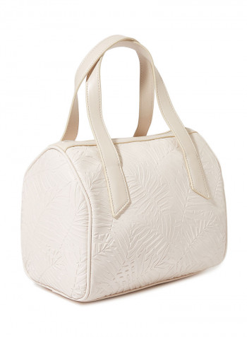 Portable Polyurethane Shoulder Bag Beige