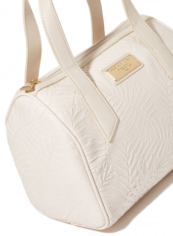 Portable Polyurethane Shoulder Bag Beige