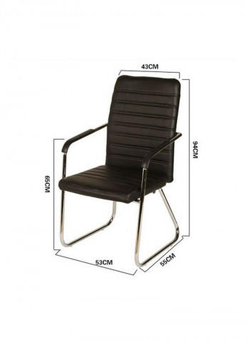 Bow Leather Office Chair Black 54 x 51 x 29cm