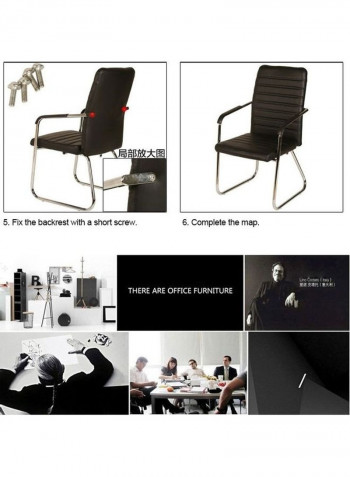 Bow Leather Office Chair Black 54 x 51 x 29cm