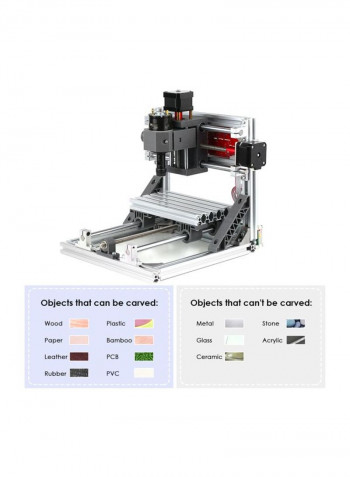 Mini CNC Engraving Machine Red/Black/Grey 160x100x40millimeter