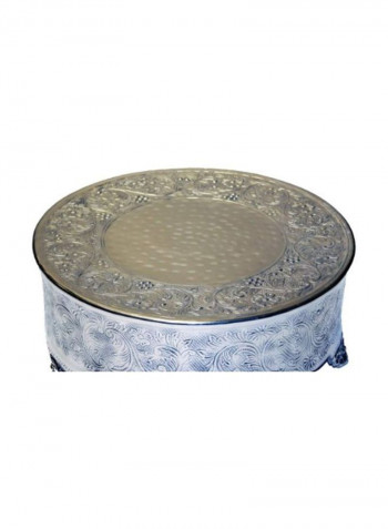 Decorative Aluminum Cake Stand Silver/Blue 20inch