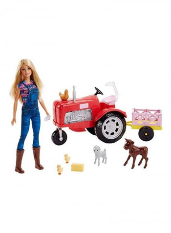 Toy Doll And Tractor Set