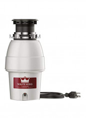 Power Cord Garbage Disposal White/Black 6.8x6.8x13.5inch