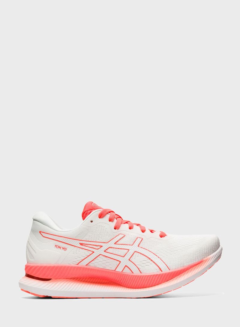 Comfortable Lace-Up Sport Shoes White/Neon Red