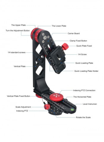 Panoramic Ball Head With Quick Release Plate Black/Red