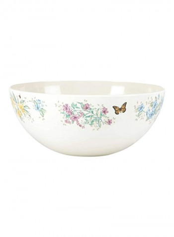 2-Piece Printed Melamine Serving Bowl Set White/Green/Purple