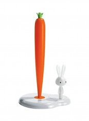 Bunny And Carrot Kitchen Roll Holder Orange/White