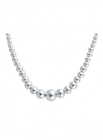 925 Sterling Silver Beaded Strand Necklace