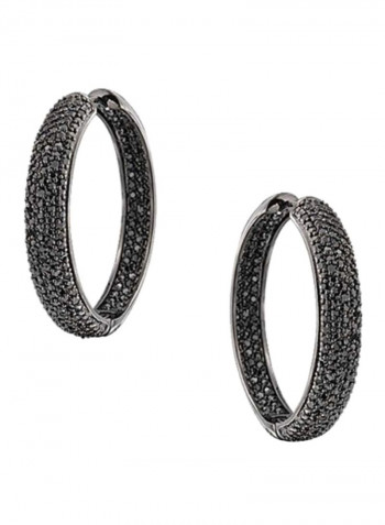 Zirconia Studded Hoop Earrings