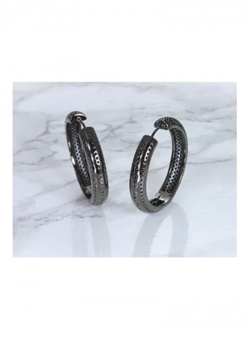 Zirconia Studded Hoop Earrings