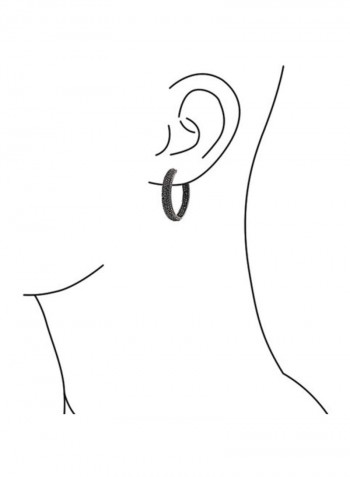 Zirconia Studded Hoop Earrings