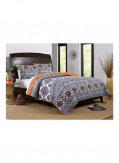 3-Piece Quilt Set White/Grey/Saffron King/Cal King