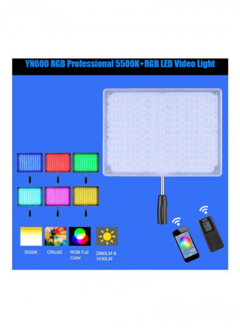 YN600 RGB LED Video Light With Remote Controller Multicolour