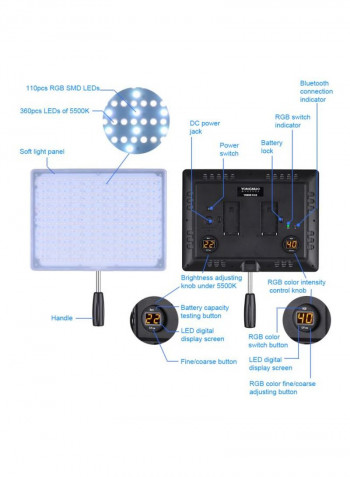 YN600 RGB LED Video Light With Remote Controller Multicolour