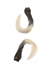 7-Piece Clip In Hair Extensions Beige/Black 18inch