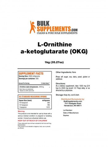 L-Ornithine A-Ketoglutarate Dietary Supplement