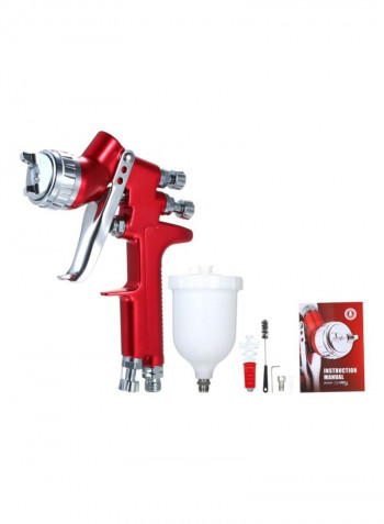 Paint Spray Gun With Pot Red/White 175x150x18millimeter