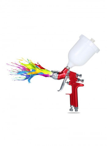 Paint Spray Gun With Pot Red/White 175x150x18millimeter
