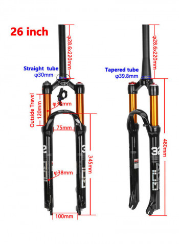 Mountain Bicycle Suspension Fork Magnesium Alloy 26/27.5/ 29 Inch Fork 73*73*73cm
