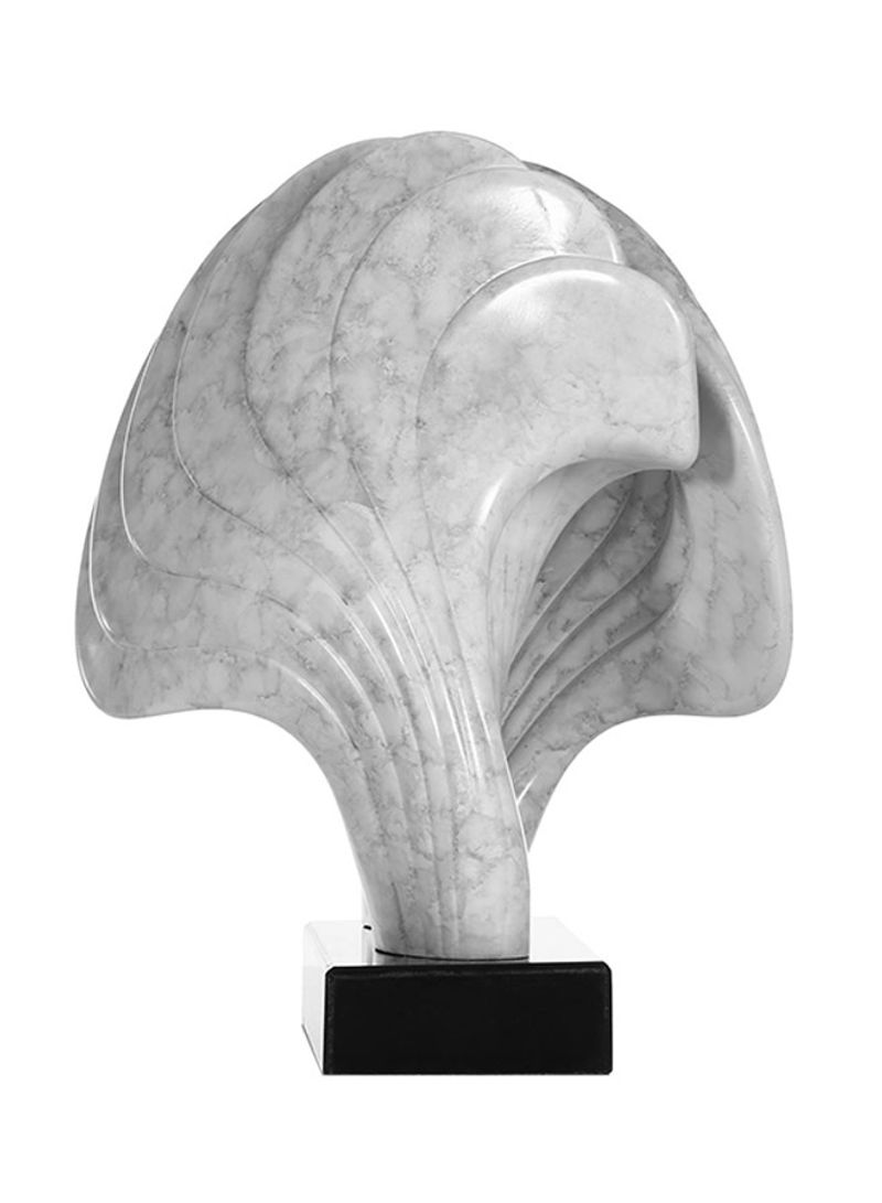 Shell with Marble Base Abstract Figurine Resin Grey 4530g