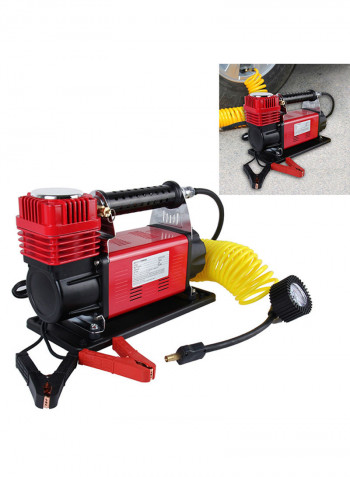 Air Compressor With Pressure Gauge And Three Nozzle Adapters