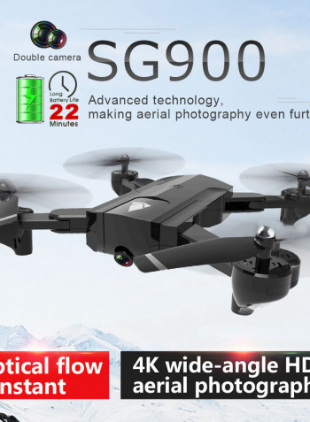 SG900 RC Drone with Camera 4K 22mins Flight Time RC Quadcopter Optical Flow Positioning Gesture Photo Video Image Follow Altitude Hold Drone Handbag 26.5*12*22cm