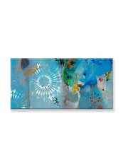 Abstract Painting Wall Art Canvas Blue 100x50centimeter