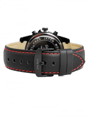 Men's Aragon Round Shape Leather Analog Watch 9753A-1A3