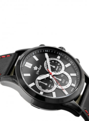 Men's Logan Round Shape Leather Analog Watch 8071A-1A3