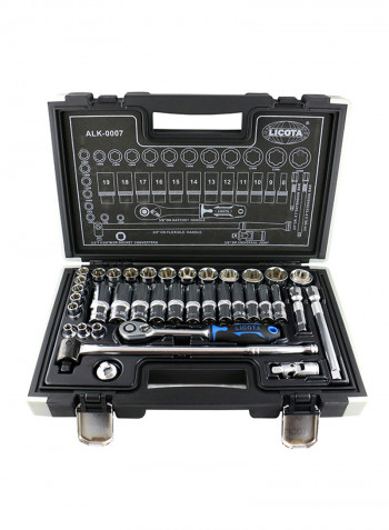 37-Piece Ratchet Super Lock Socket Set Multicolour 39x25x8cm