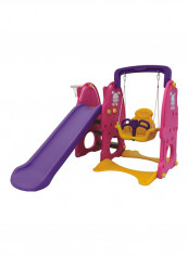 3-In-1 Outdoor Basketball Slide And Swing 16092