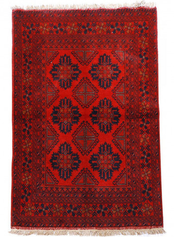 Al Fuad Beautiful Vegetable Dyed Caucasian Afghan Woollen Rug Multicolour 91x152cm