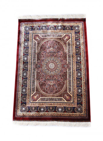 Al Fuad Machine Made Silk Iranian Carpet Multicolour 100X150cm