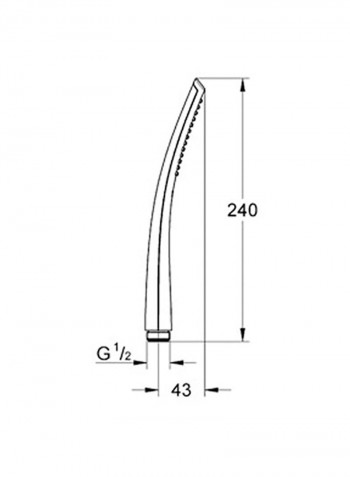 Handshower Chrome L 40 x W 43 x H 240millimeter