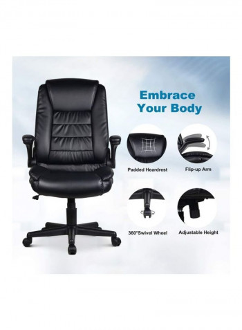 Office High Back Leather Chair Black 14.6kg