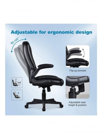 Office High Back Leather Chair Black 14.6kg