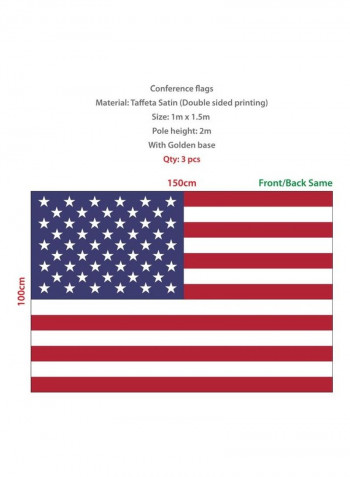 Satin Fabric Double-Sided Printed United State of America Conference Flag Red/White/Blue