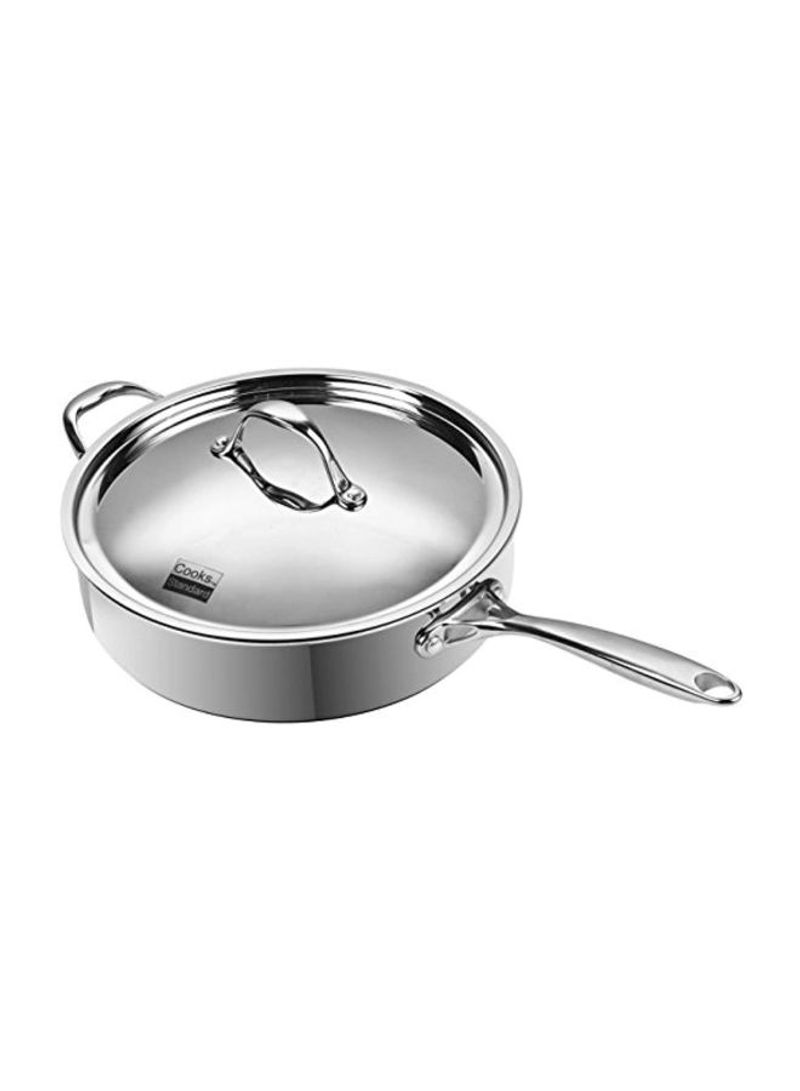 Stainless Steel Saute Pan With Lid Silver 10.5inch