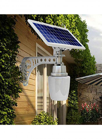 4-Piece Outdoor Solar Light Silver/Blue