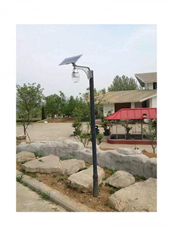 4-Piece Outdoor Solar Light Silver/Blue