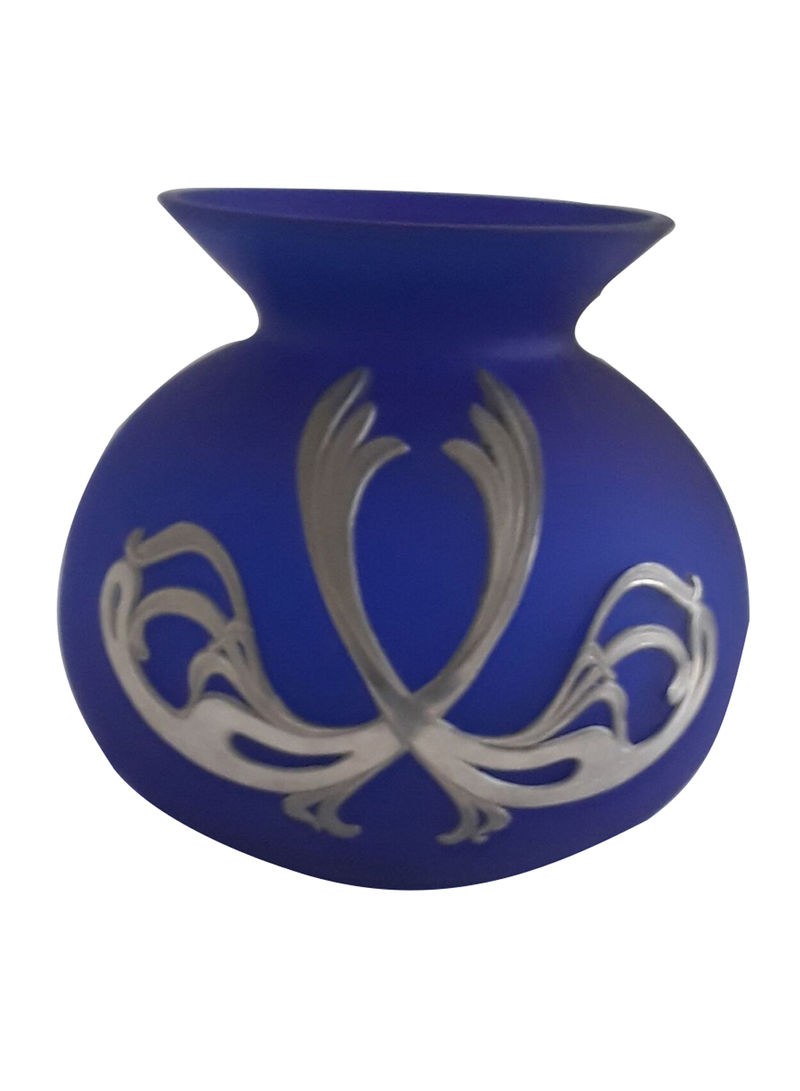 2-Piece Vase Tropica Set Blue/Silver 18 x 20centimeter